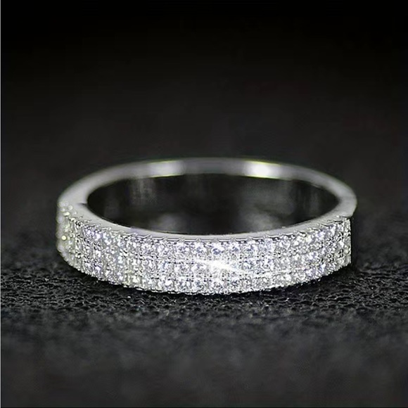 New 925 Silver Bridal Engagement Party Diamond Ring - Picture 2 of 6
